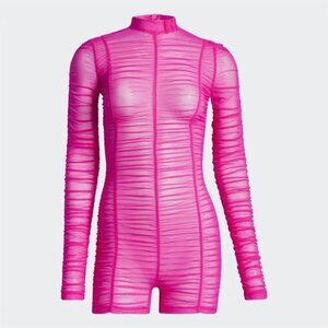 Ivy Park Pink Sheer Long Sleeve Romper – Plus Size 4X – NWT